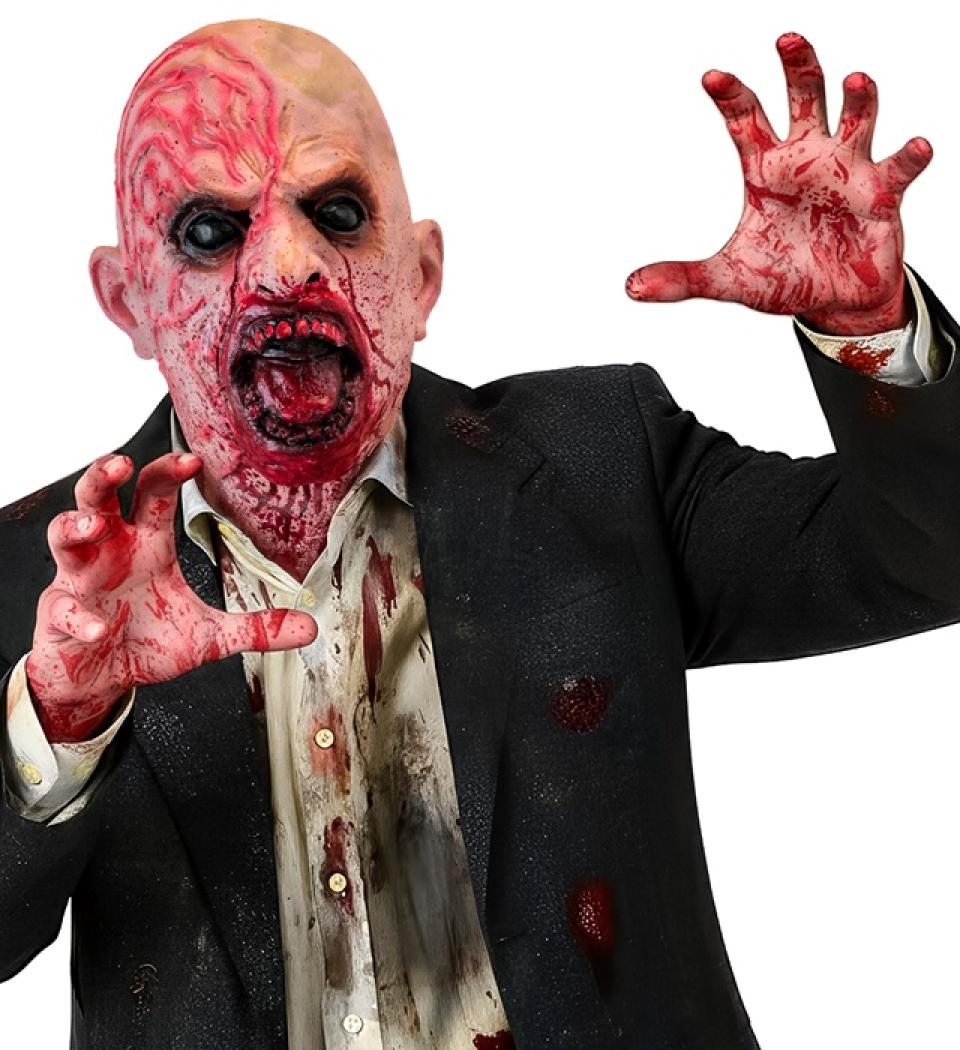 Masque entier zombie ensanglanté en latex