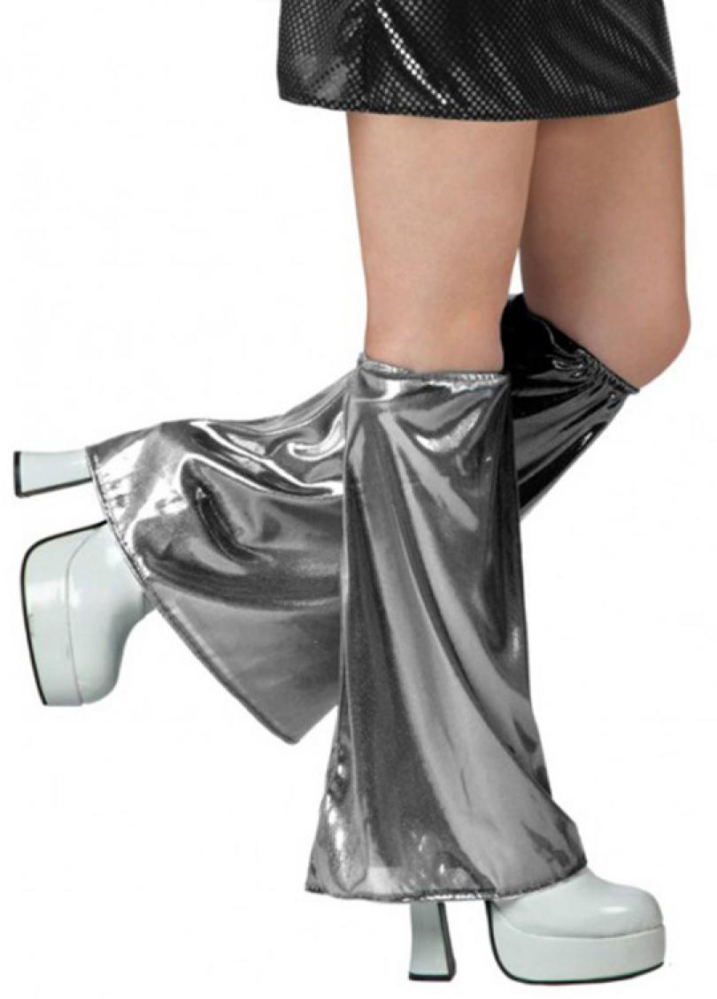 Pattes éléphant satin argent