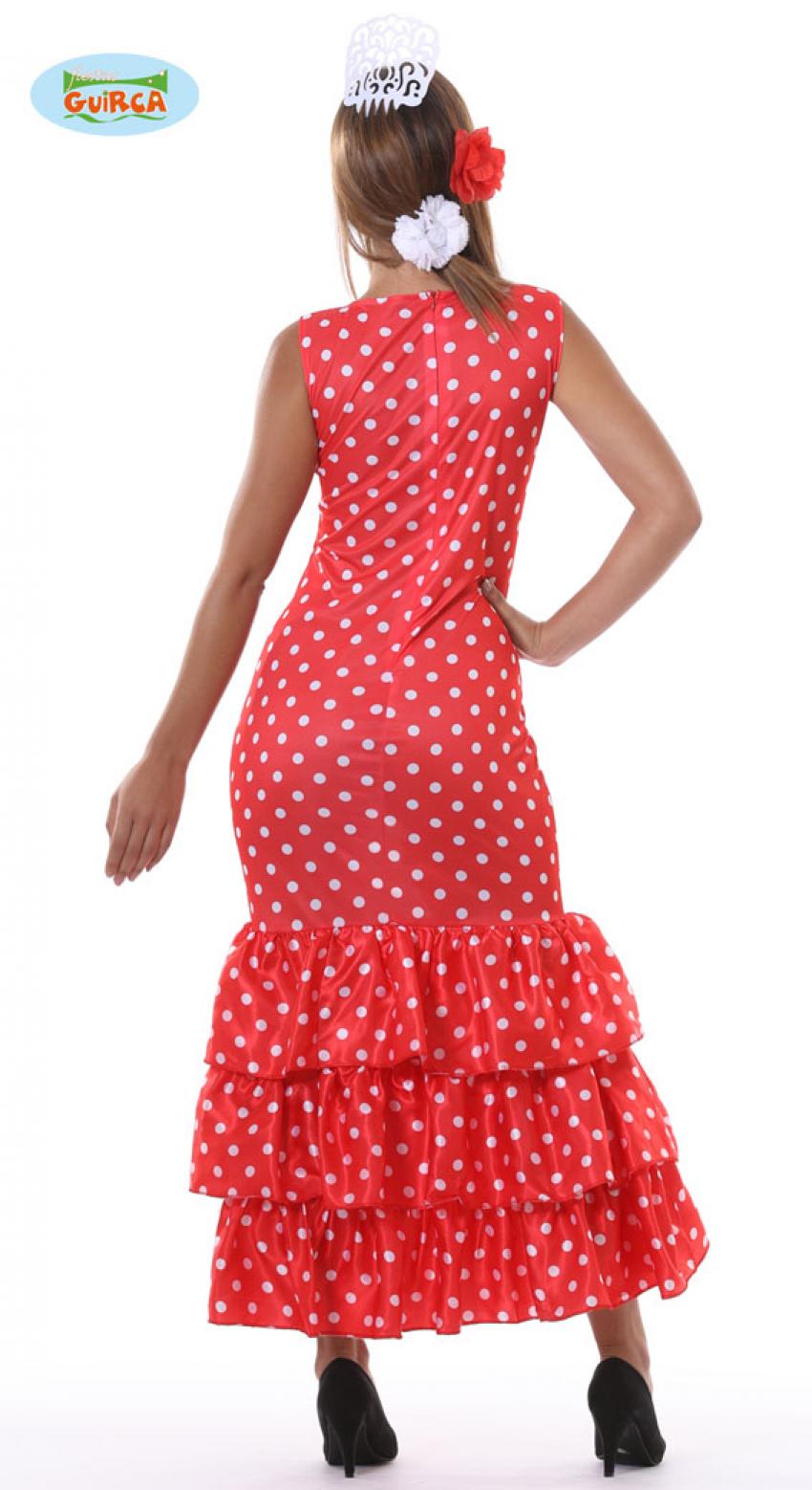 Espagnole rouge pois blanc taille L