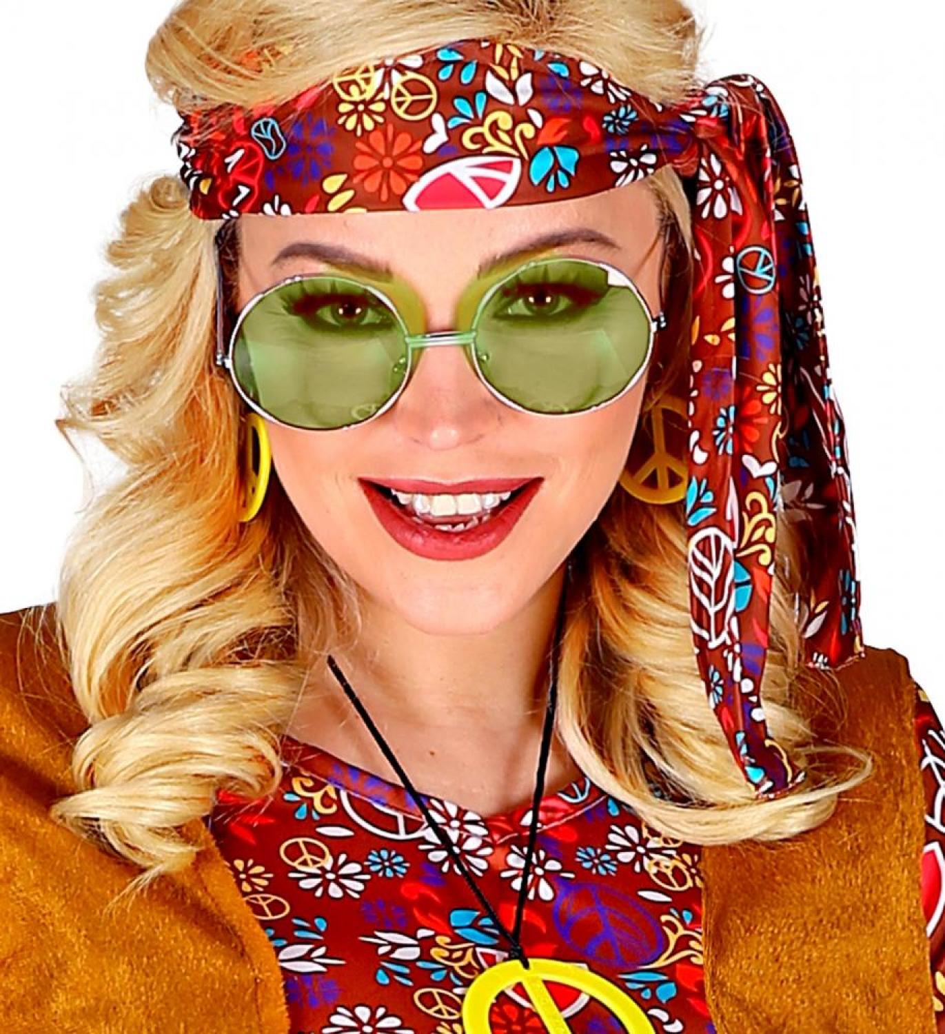 Lunettes hippie rondes géantes vertes (N13)