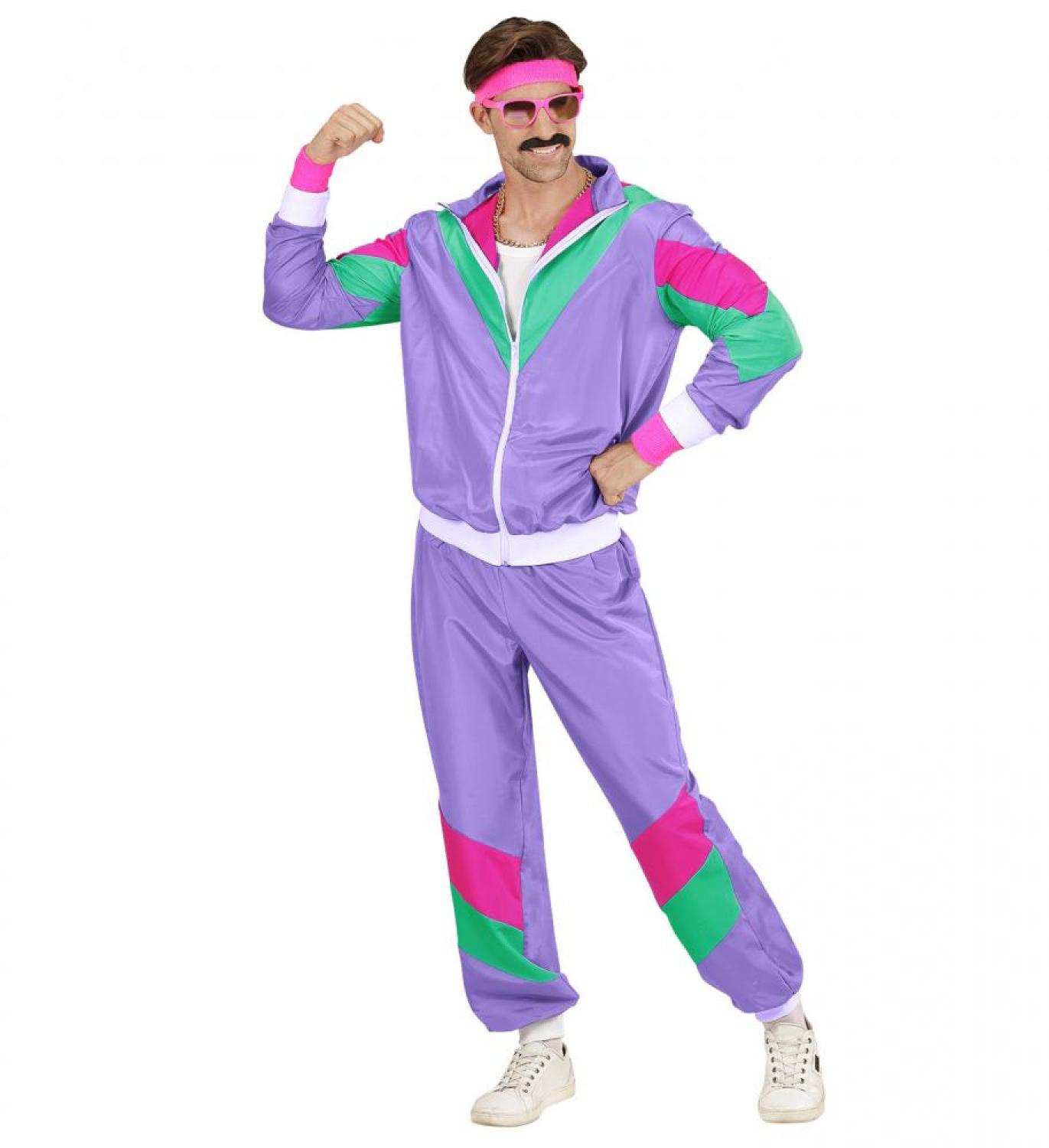 Jogging années 80 fluo violet taile XL