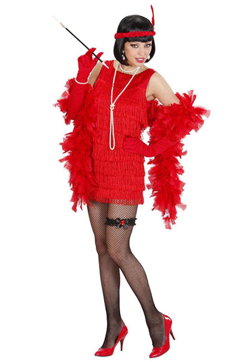 Robe Charleston rouge à franges taille S
