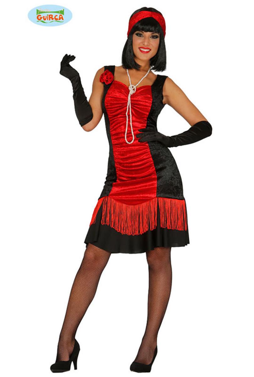 Robe Charleston noire et rouge taille XL