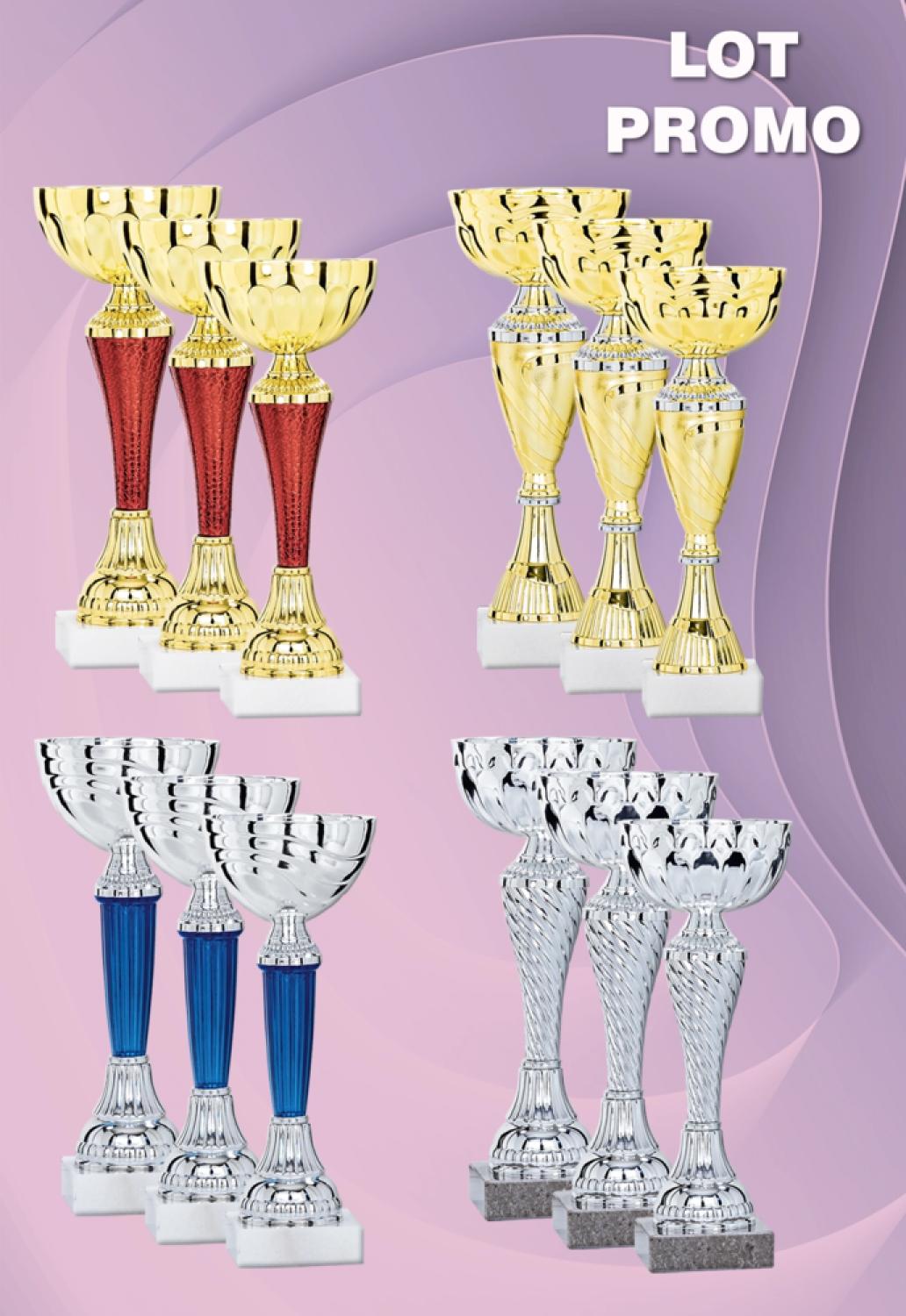 Lot de 12 coupes 9005 hauteur moyenne 21cm livré
