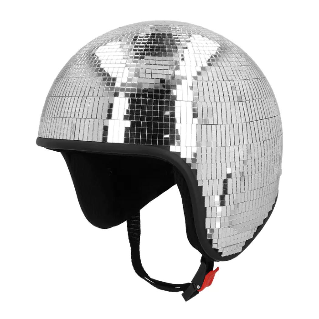 Casque disco boule à facettes avec visière