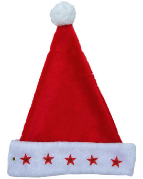 Bonnet Père Noël peluche lumineux