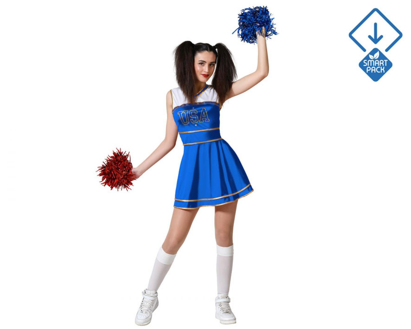 Cheerleader pompom girl bleue USA taille M/L