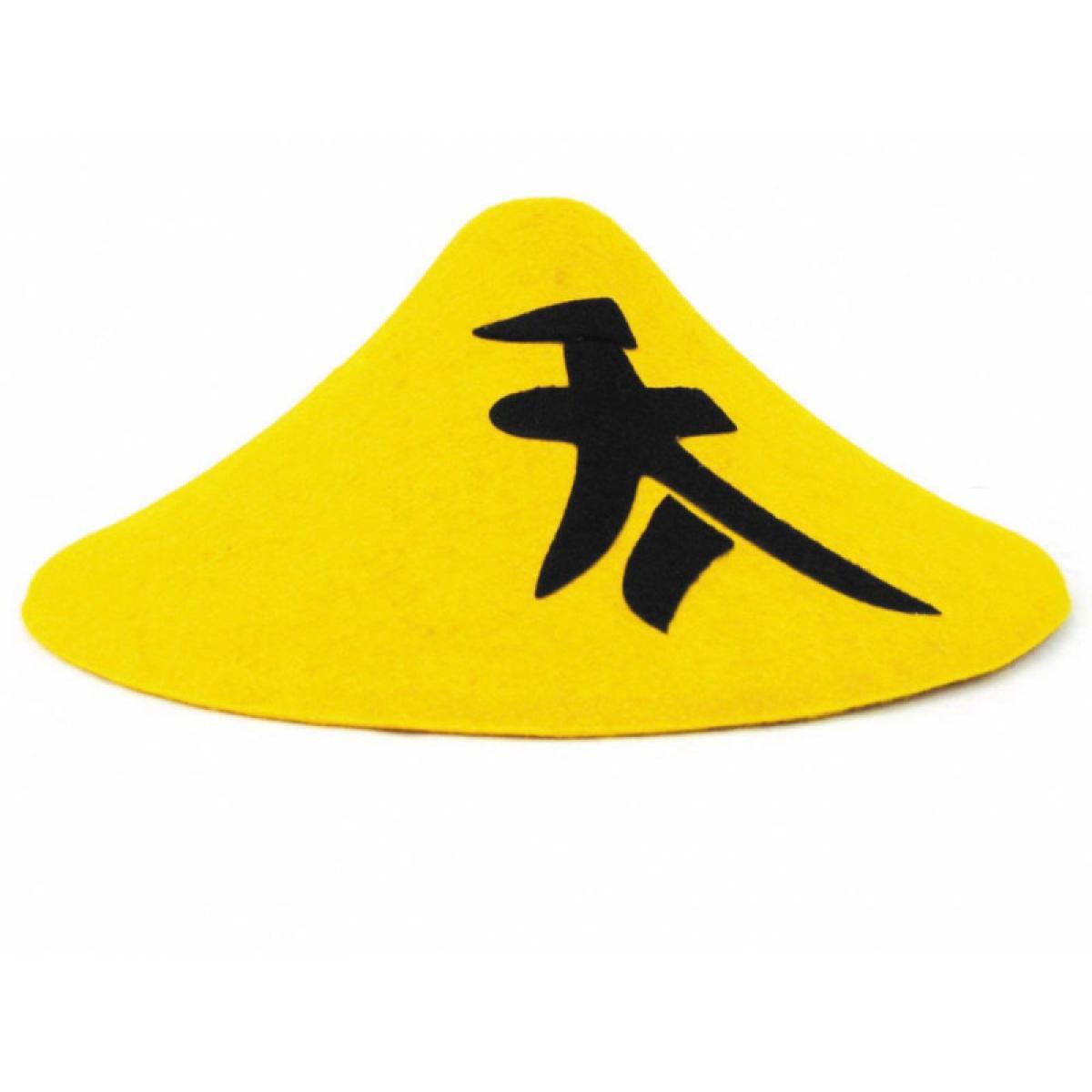 Chapeau chinois plat jaune