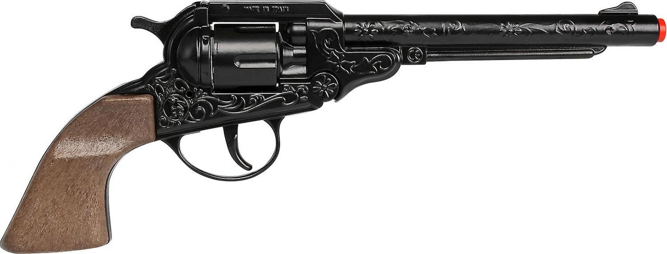 Révolver pistolet cow-boy métal Gonher noir 27cm 8 coups