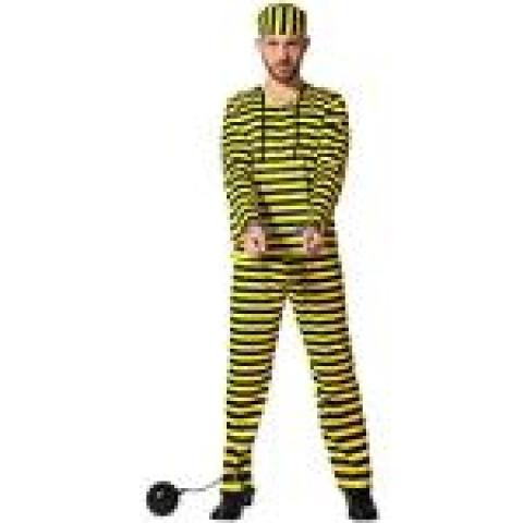 Prisonnier Bagnard Jaune et Noir Dalton taille S