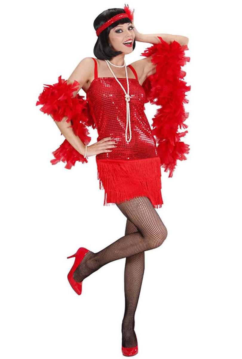 Robe Charleston rouge à paillettes taille L