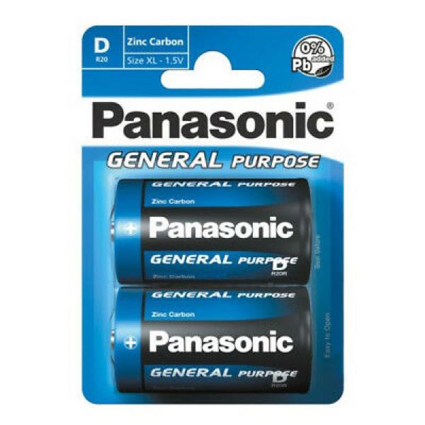 2 piles LR20 Panasonic