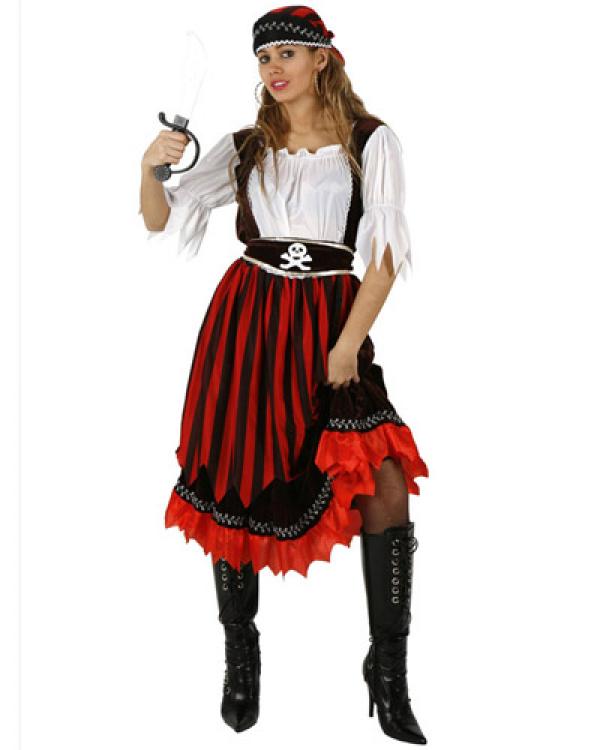 Pirate femme rouge et noire taille XS/S