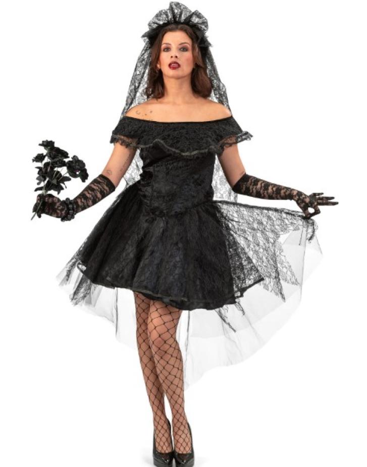 Robe veuve noire femme taille S