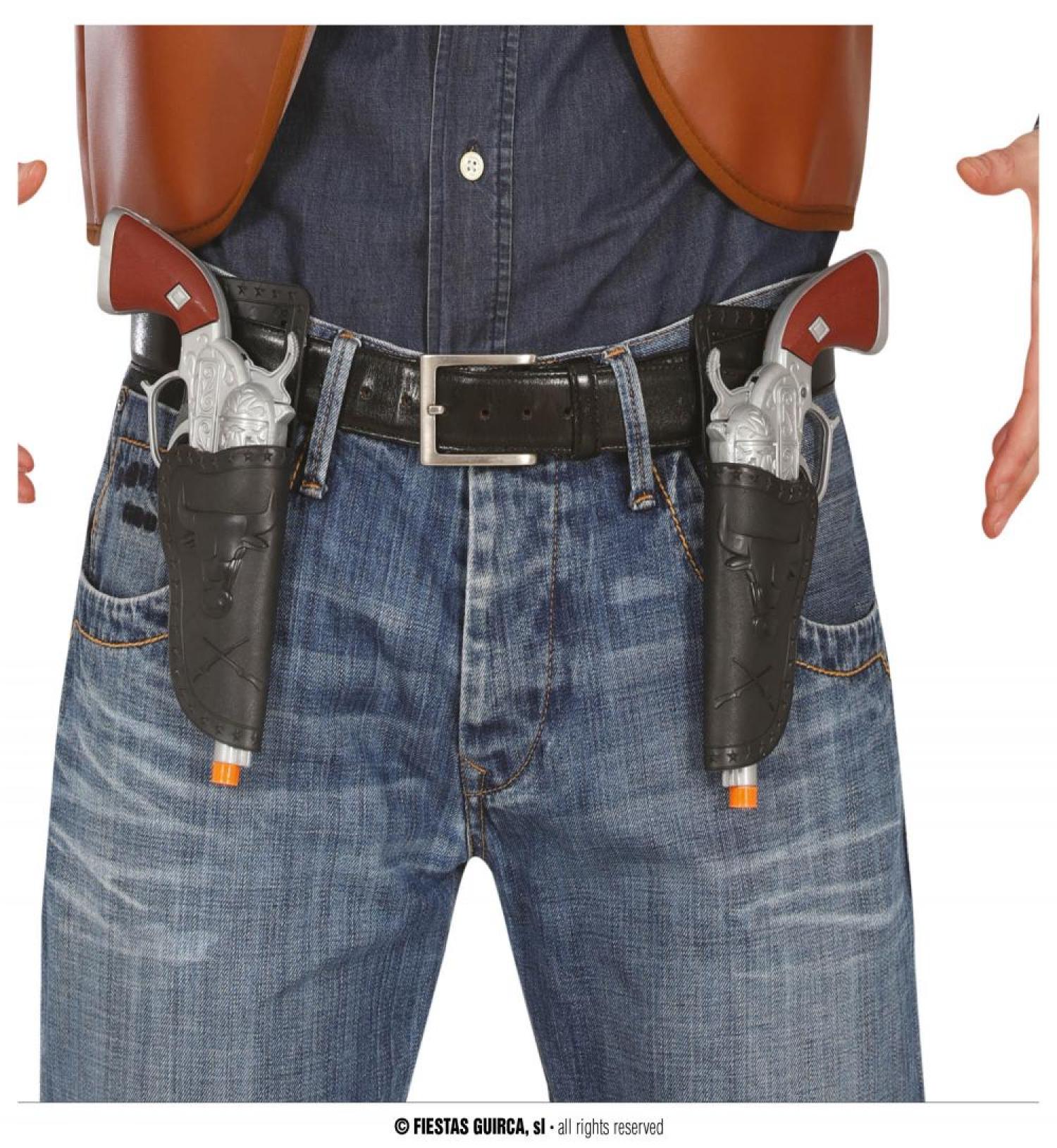 Double holster cowboy adulte avec pistolets