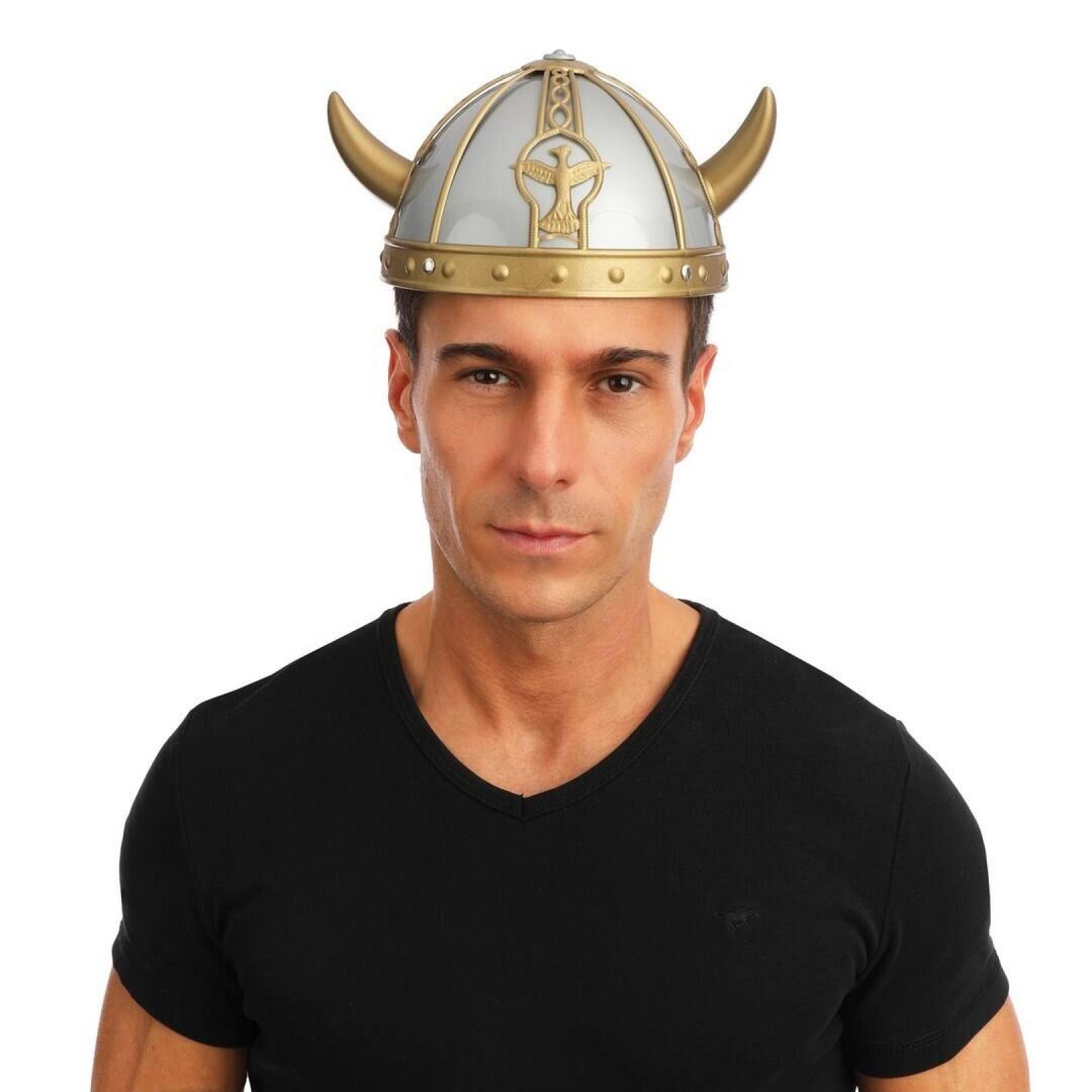 Casque viking argent et or