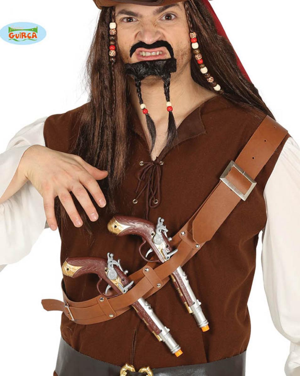 Ceinture bandoulière pirate avec pistolets