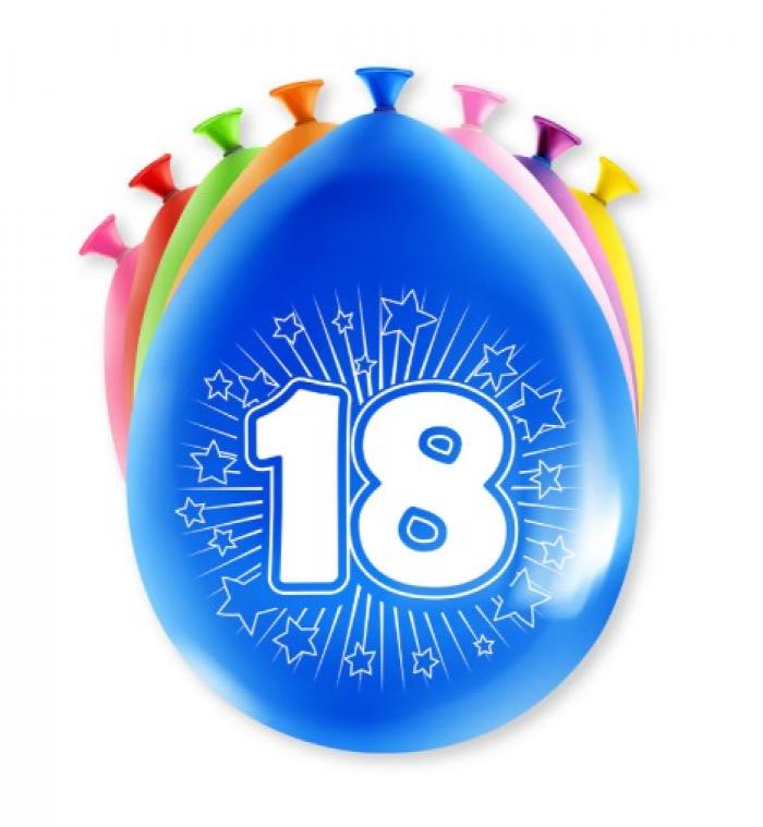 8 ballons jubilé anniversaire 18 ans diamètre 28cm