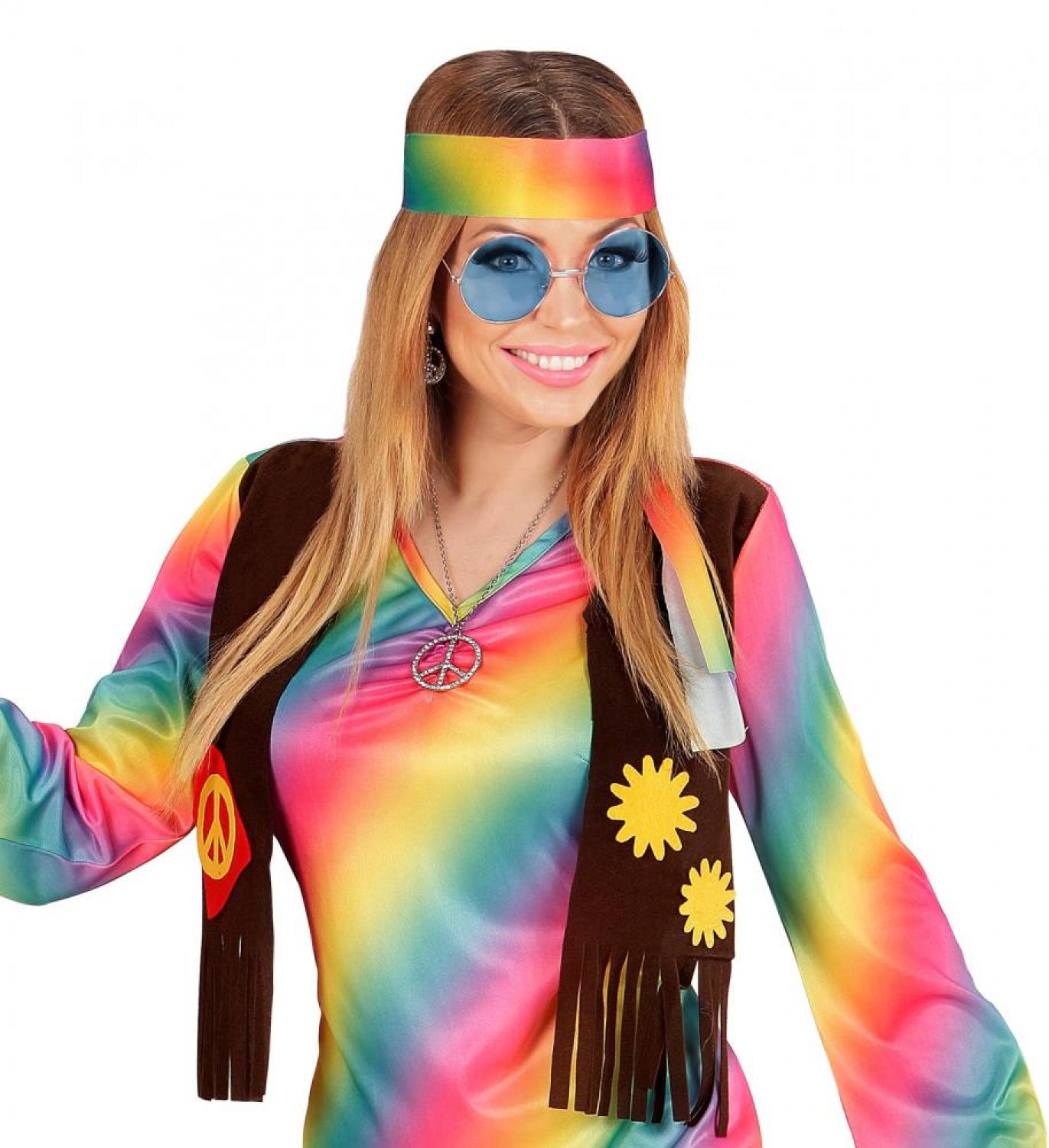 Lunettes hippie rondes géantes bleues (N13)