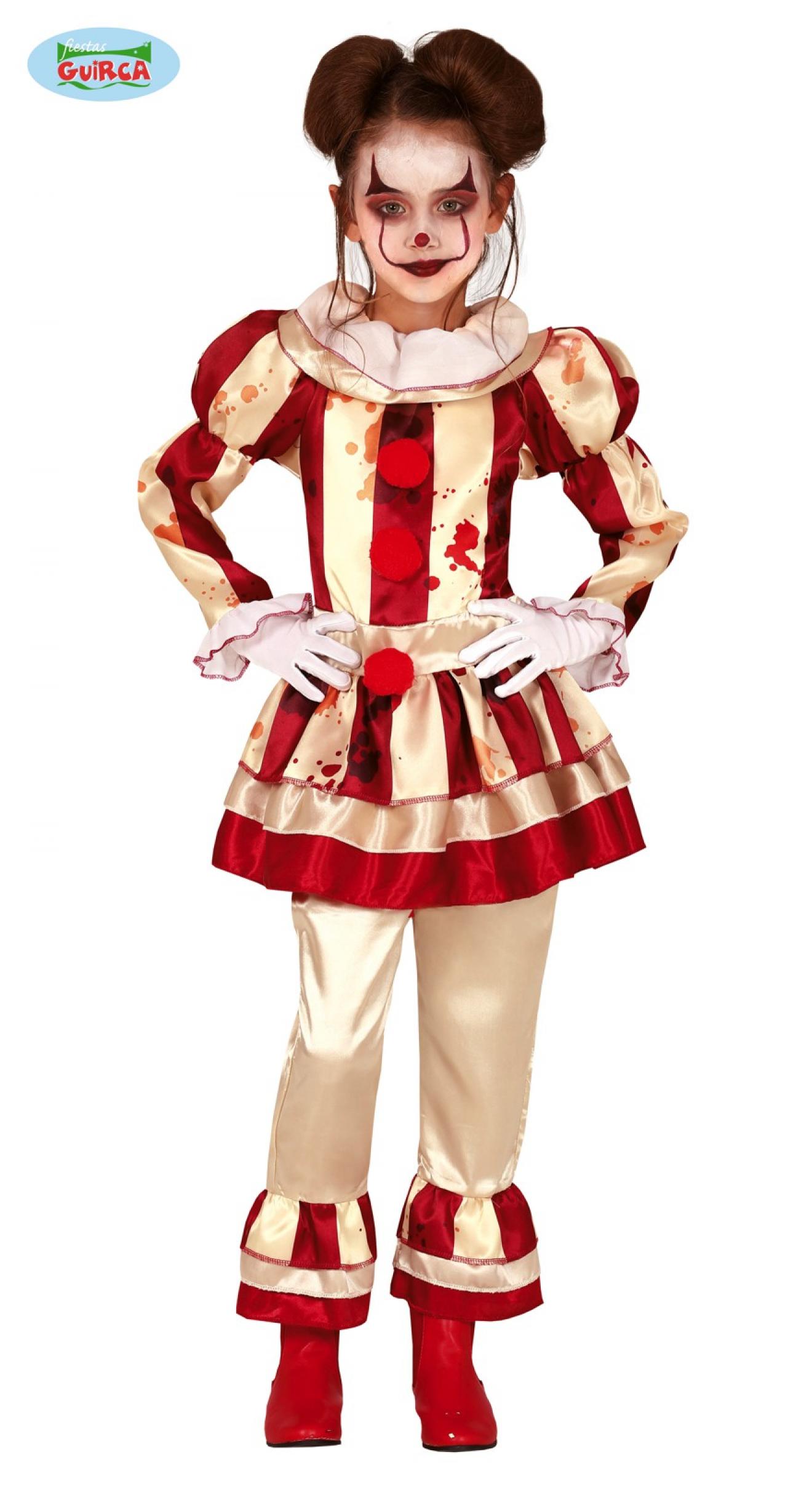Clown fille assassin rouge et blanc 10/12 ans