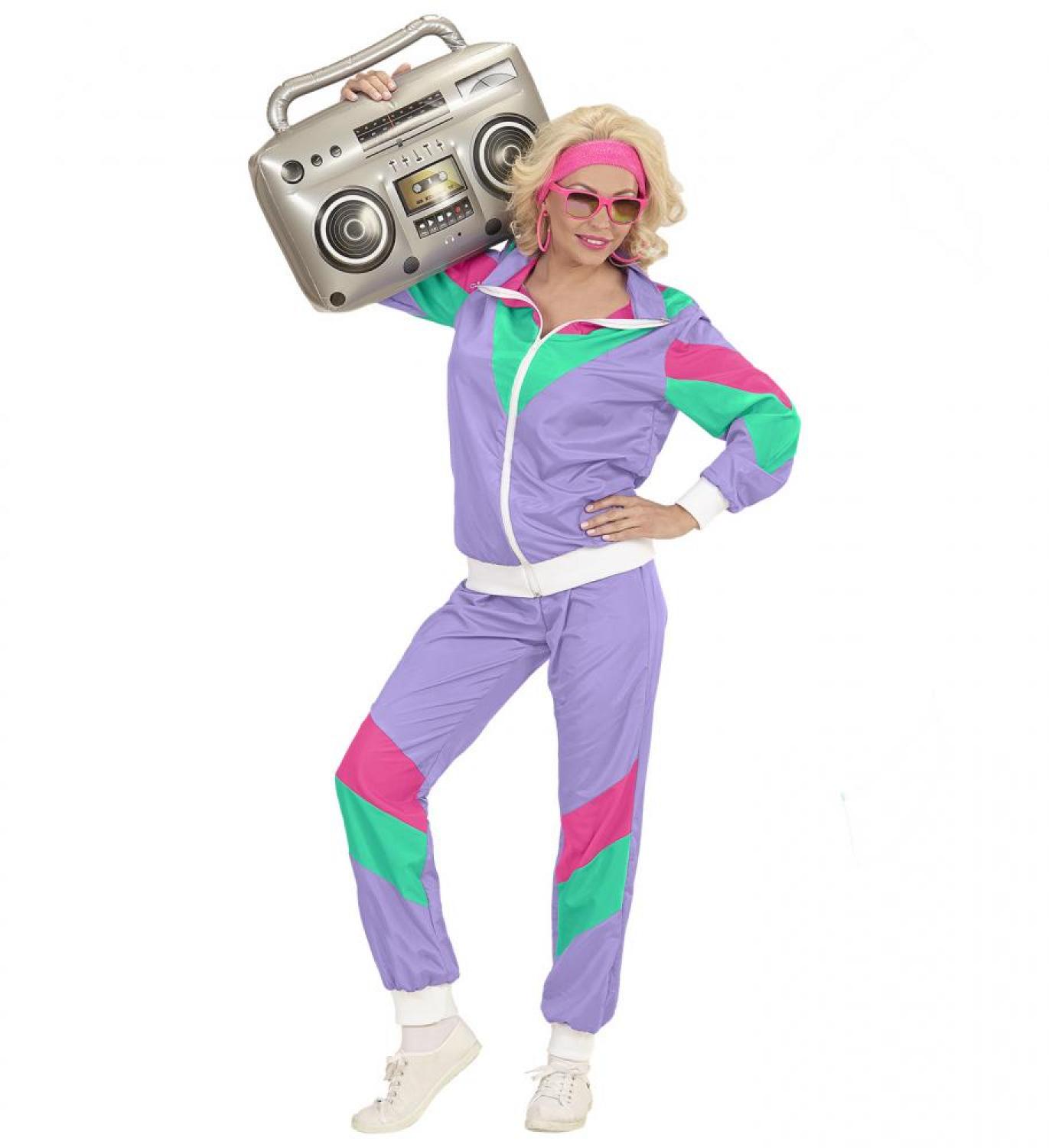 Jogging années 80 fluo violet taile XL