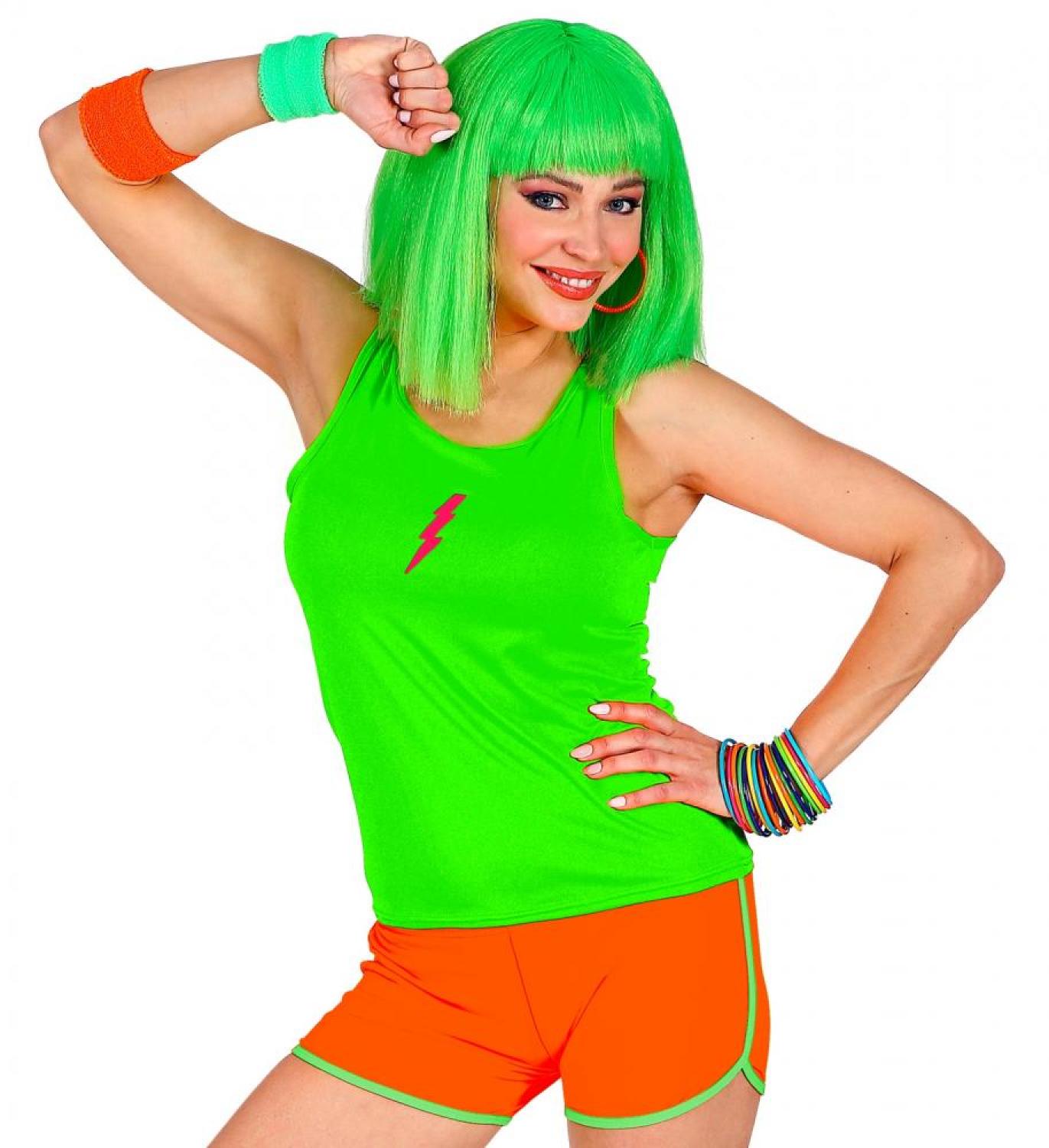 Short orange à liseré vert années 80