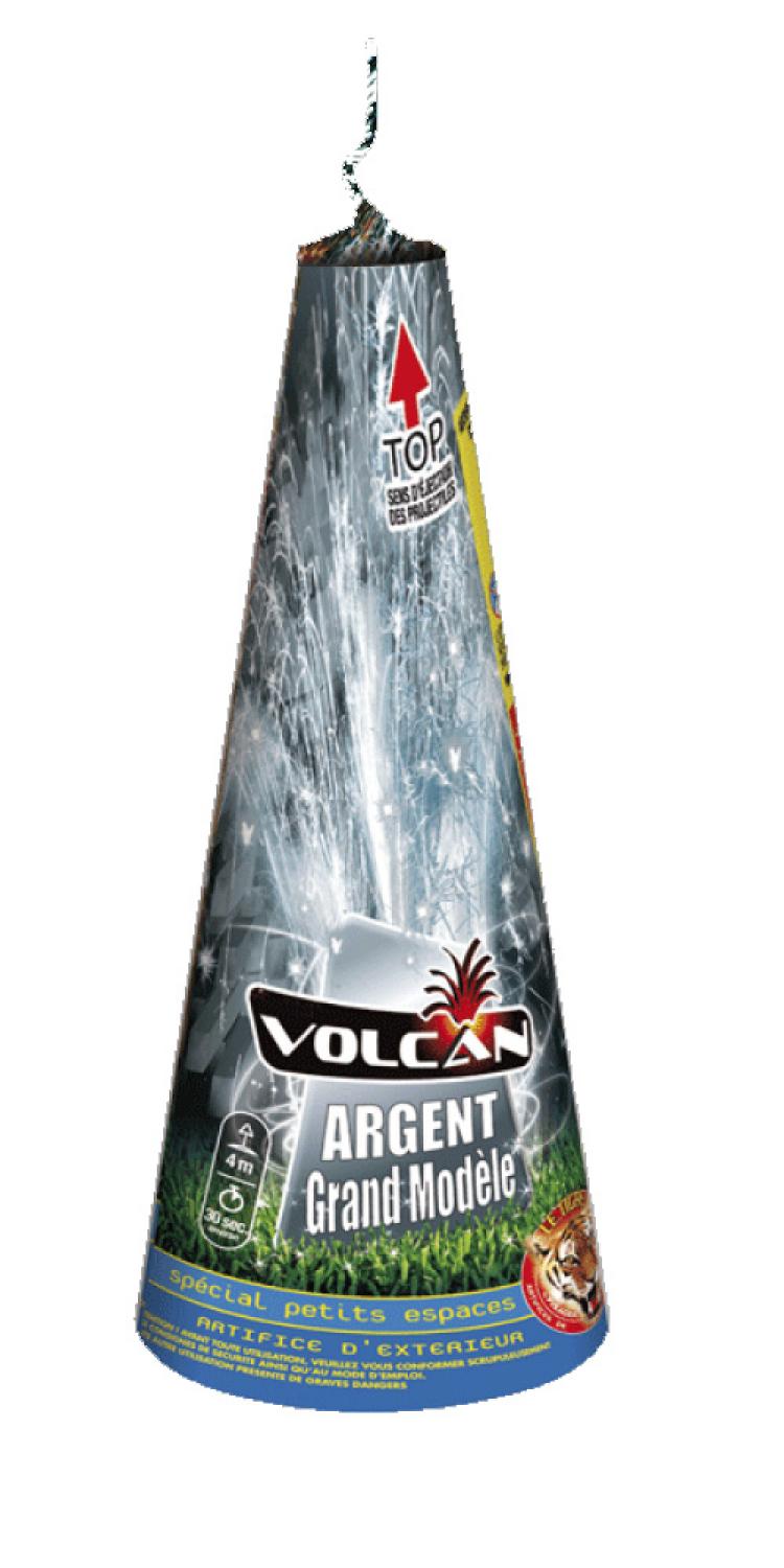 Volcan crépitant argent grand modèle