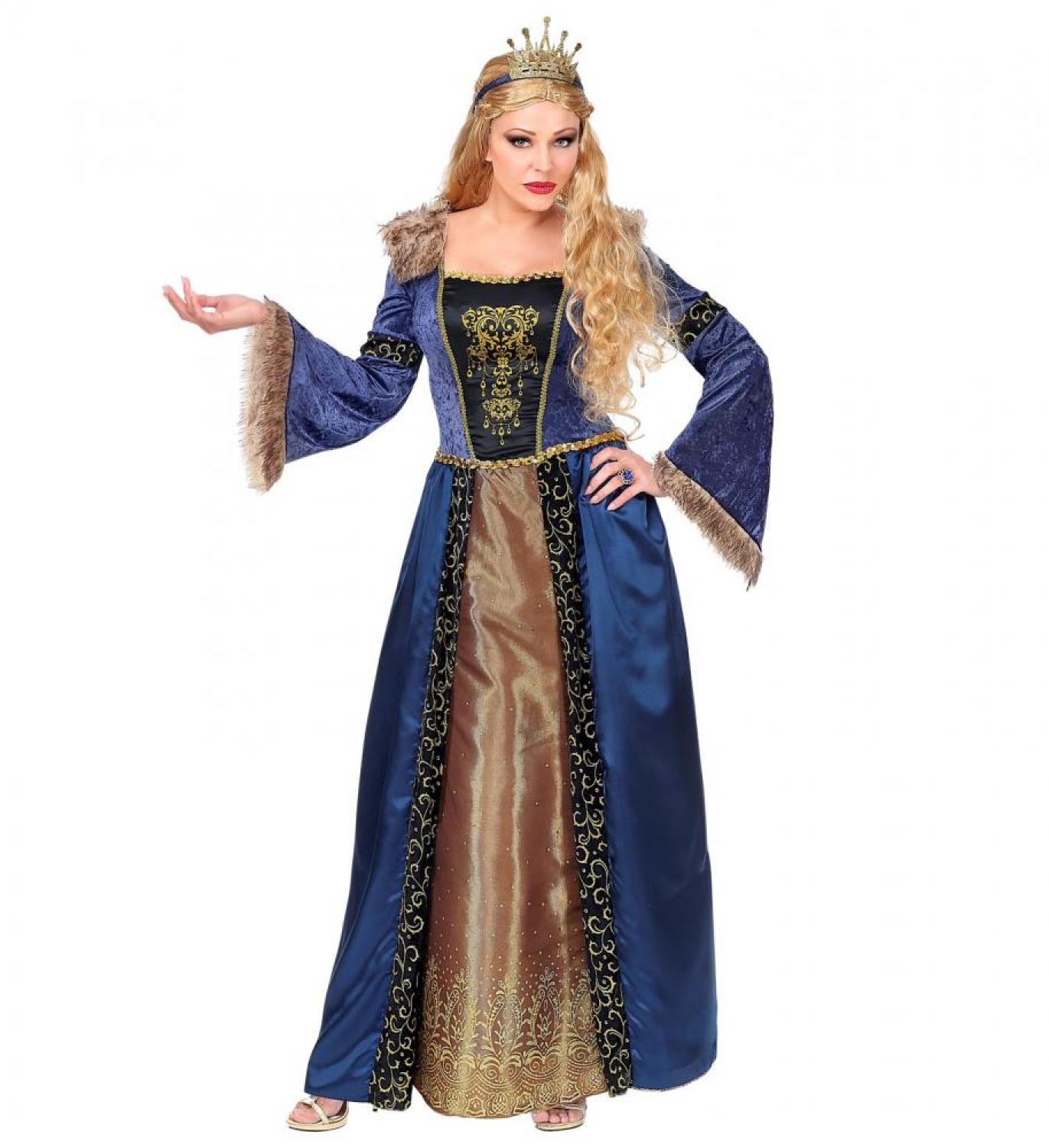 Reine médiévale bleu et or taille L