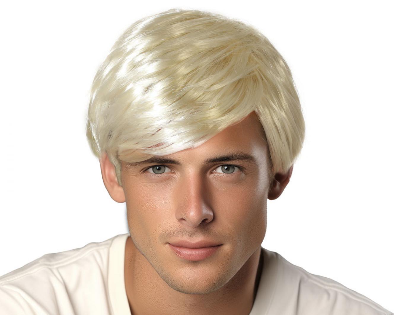 Perruque blonde homme courte éco