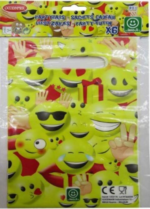 6 sachets à bonbons anniversaire Smiley