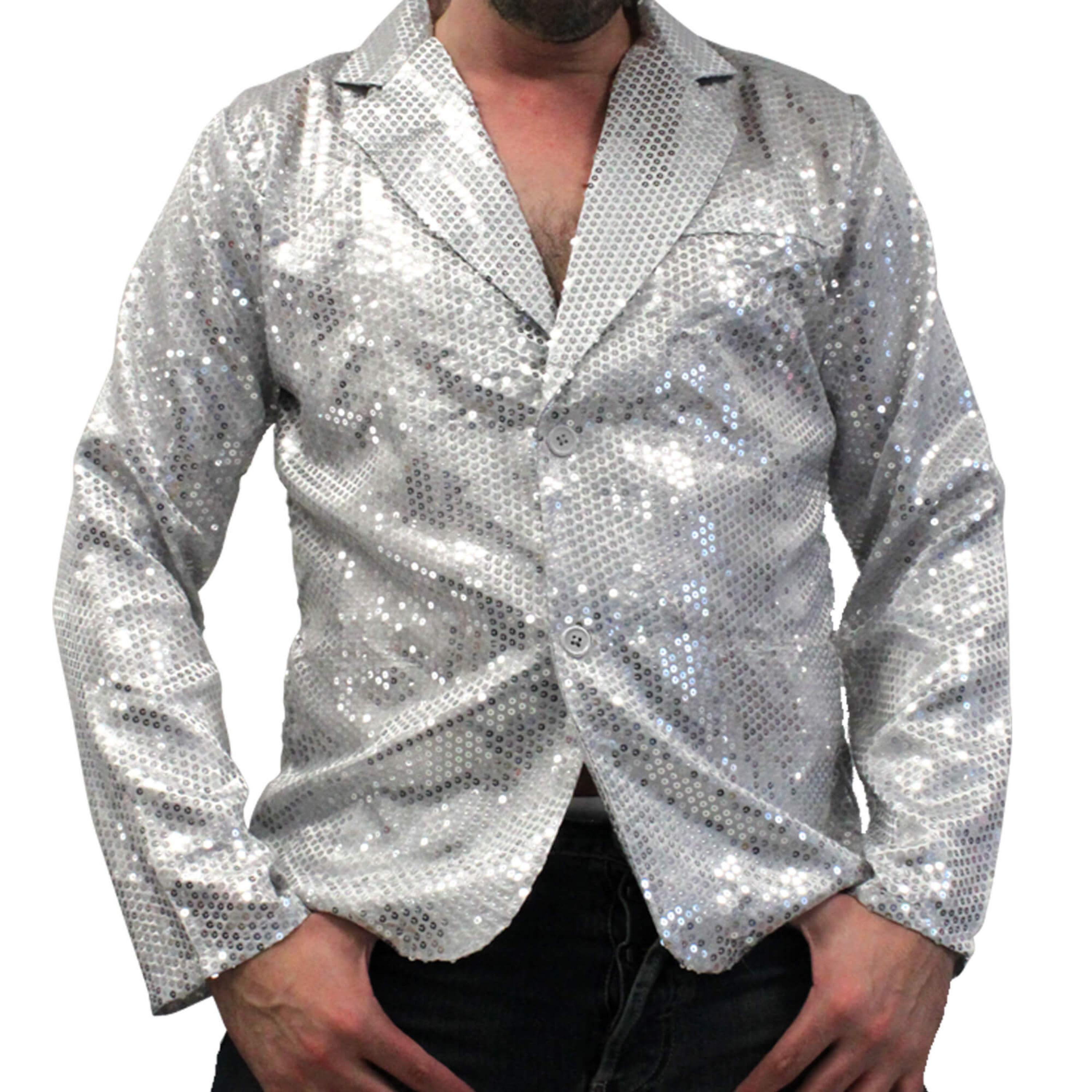 Veste à sequins argent taille M
