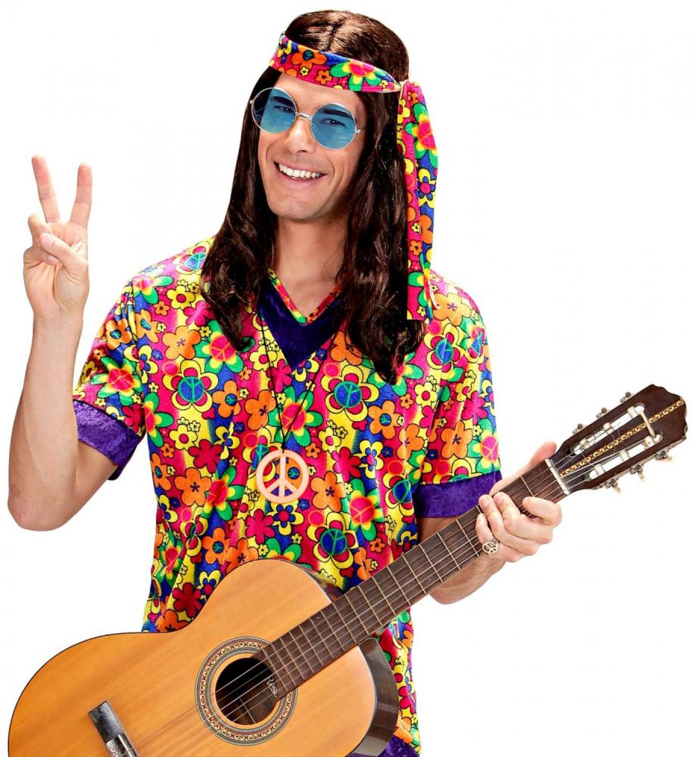 Lunettes hippie rondes géantes bleues (N13)