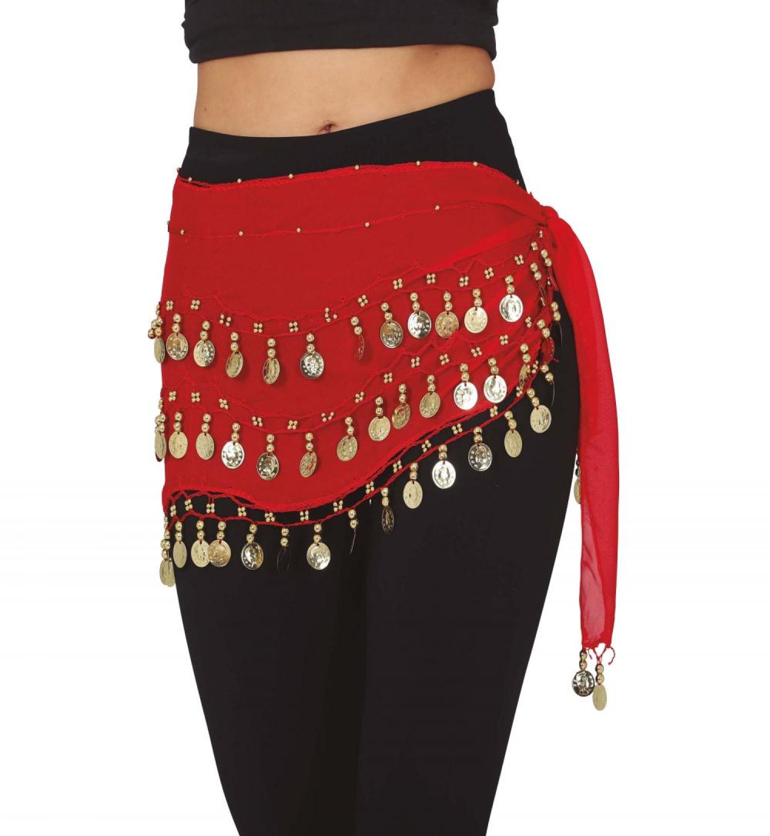 Ceinture pièces orientale rouge