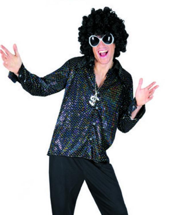 Chemise disco noir homme taille XL