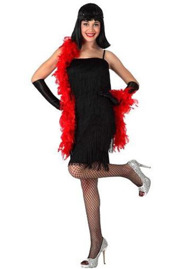 Robe Charleston noire à franges taille M