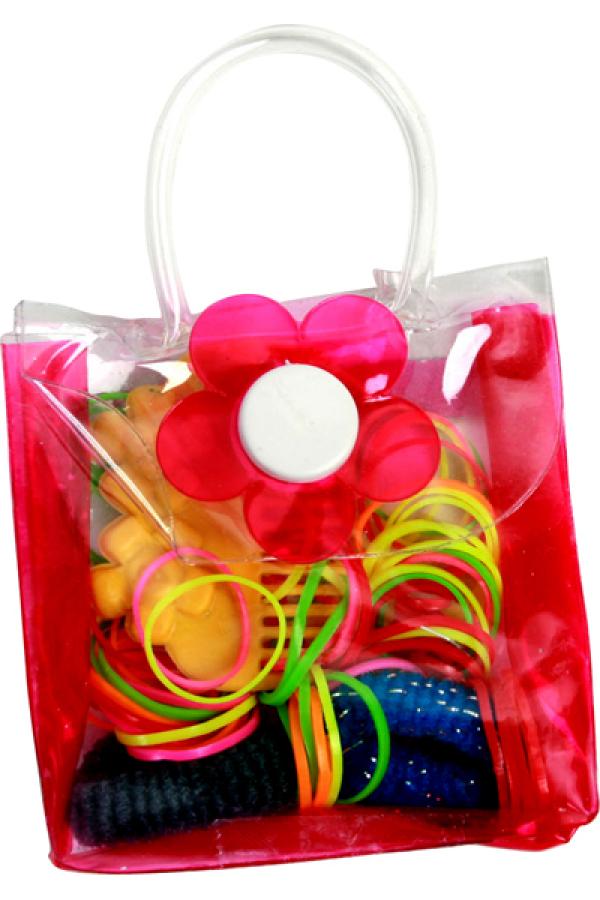 Elastiques a cheveux dans petit sac