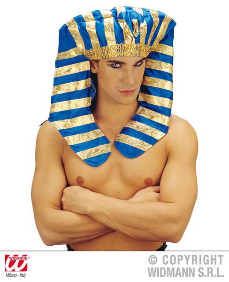 Coiffe Pharaon Egyptien bleue