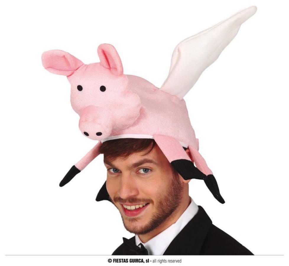 Coiffe cochon avec ailes