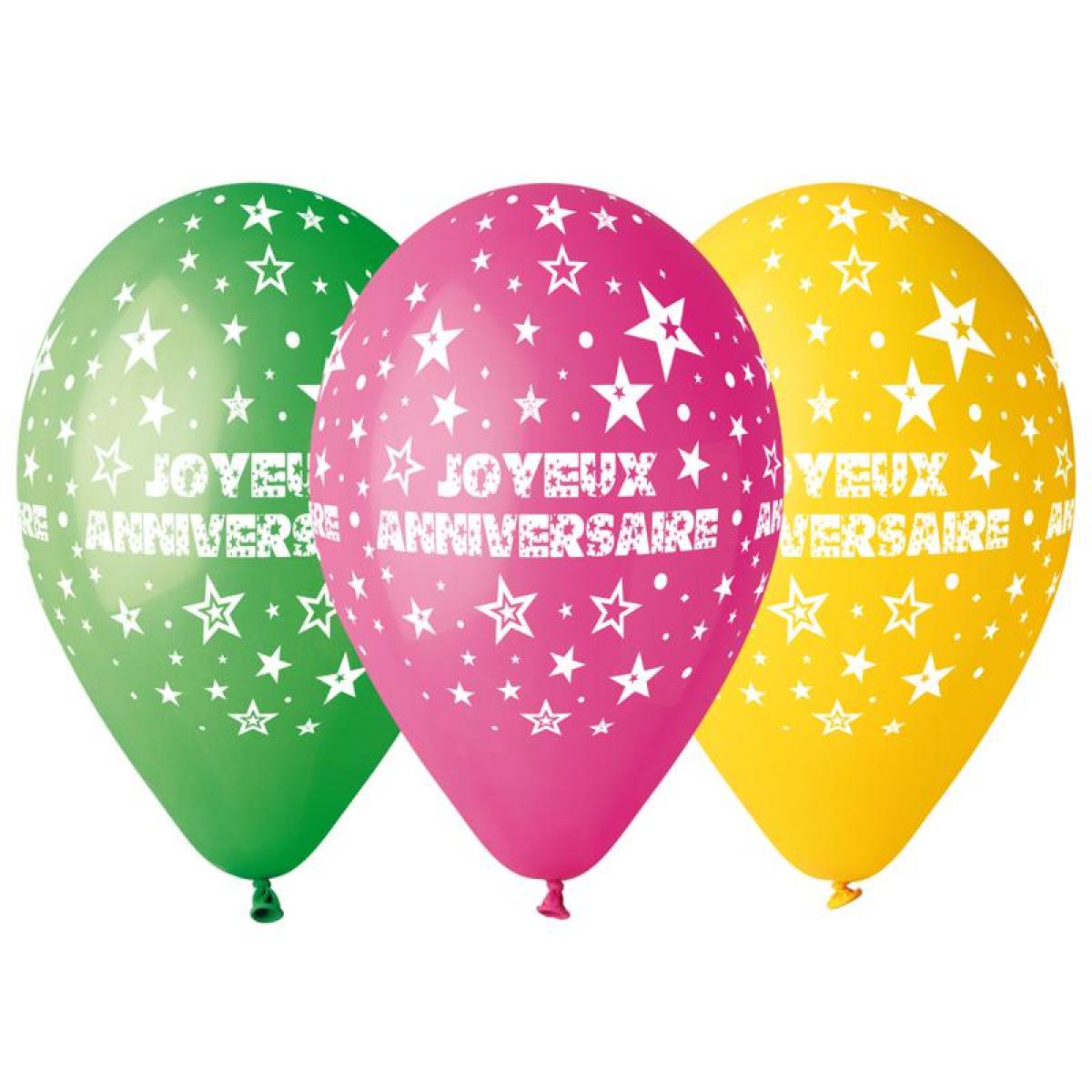50 ballons joyeux anniversaire 28cm