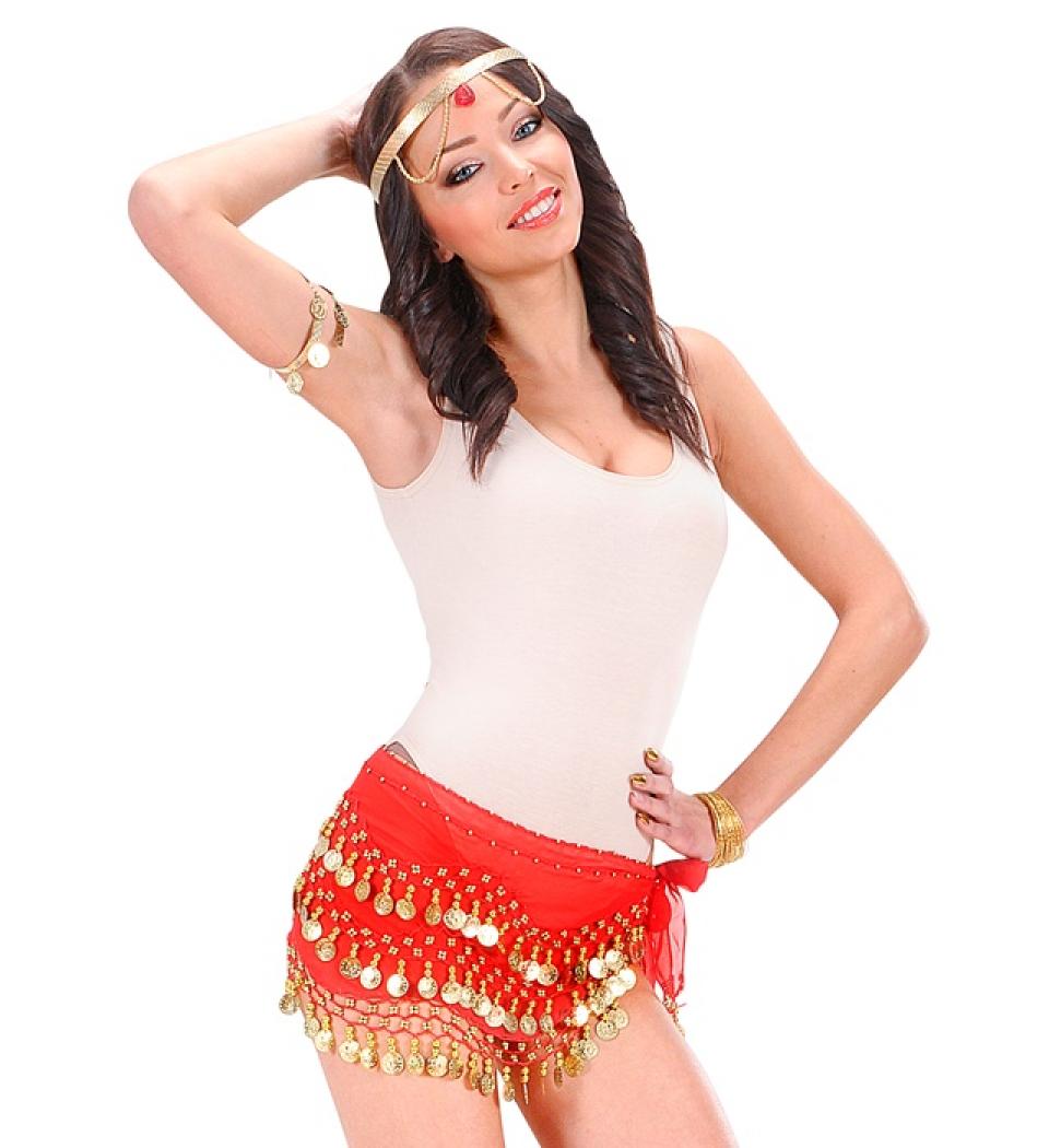 Ceinture pièces orientale rouge