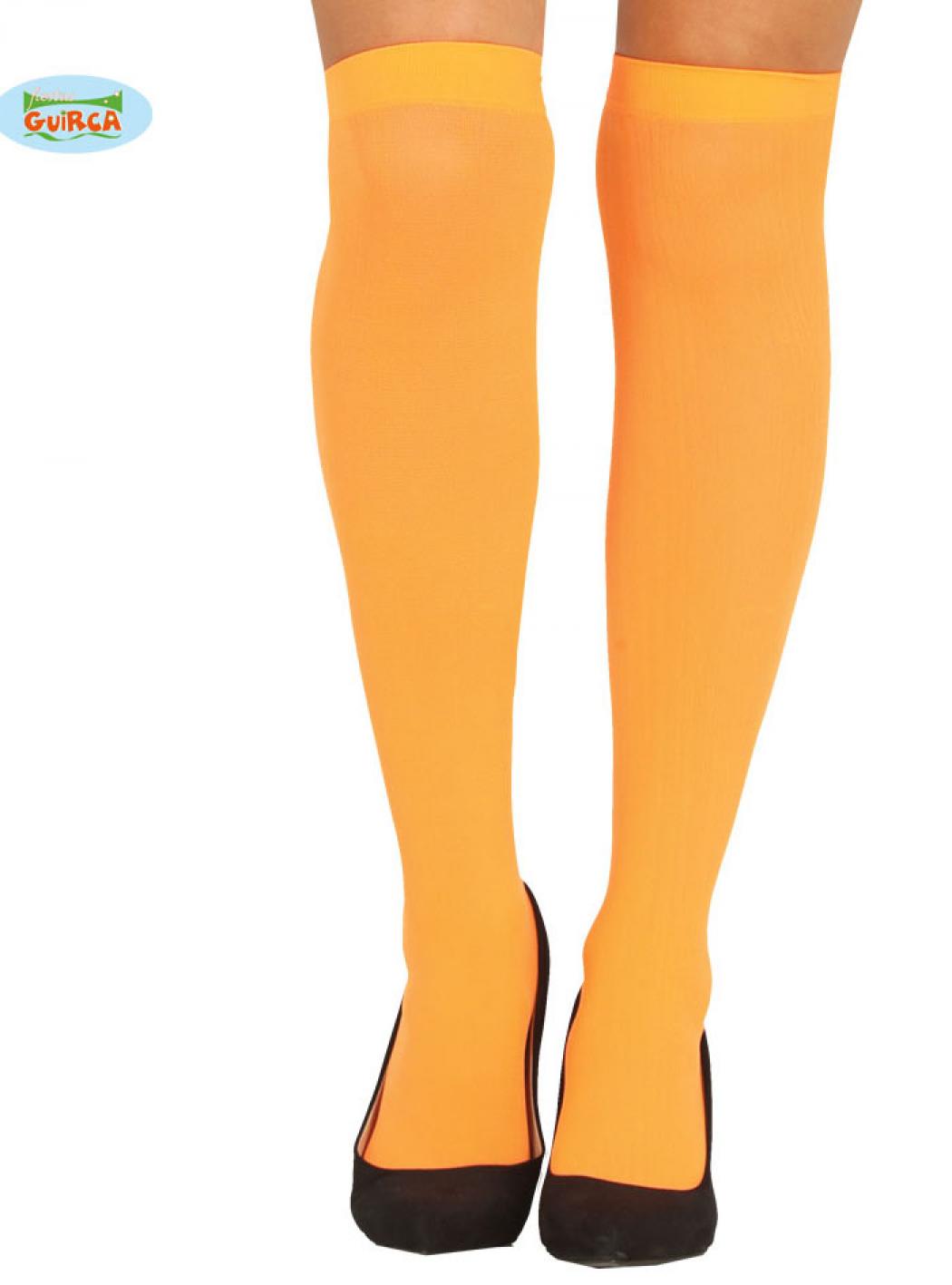 Chaussettes hautes fluo orange