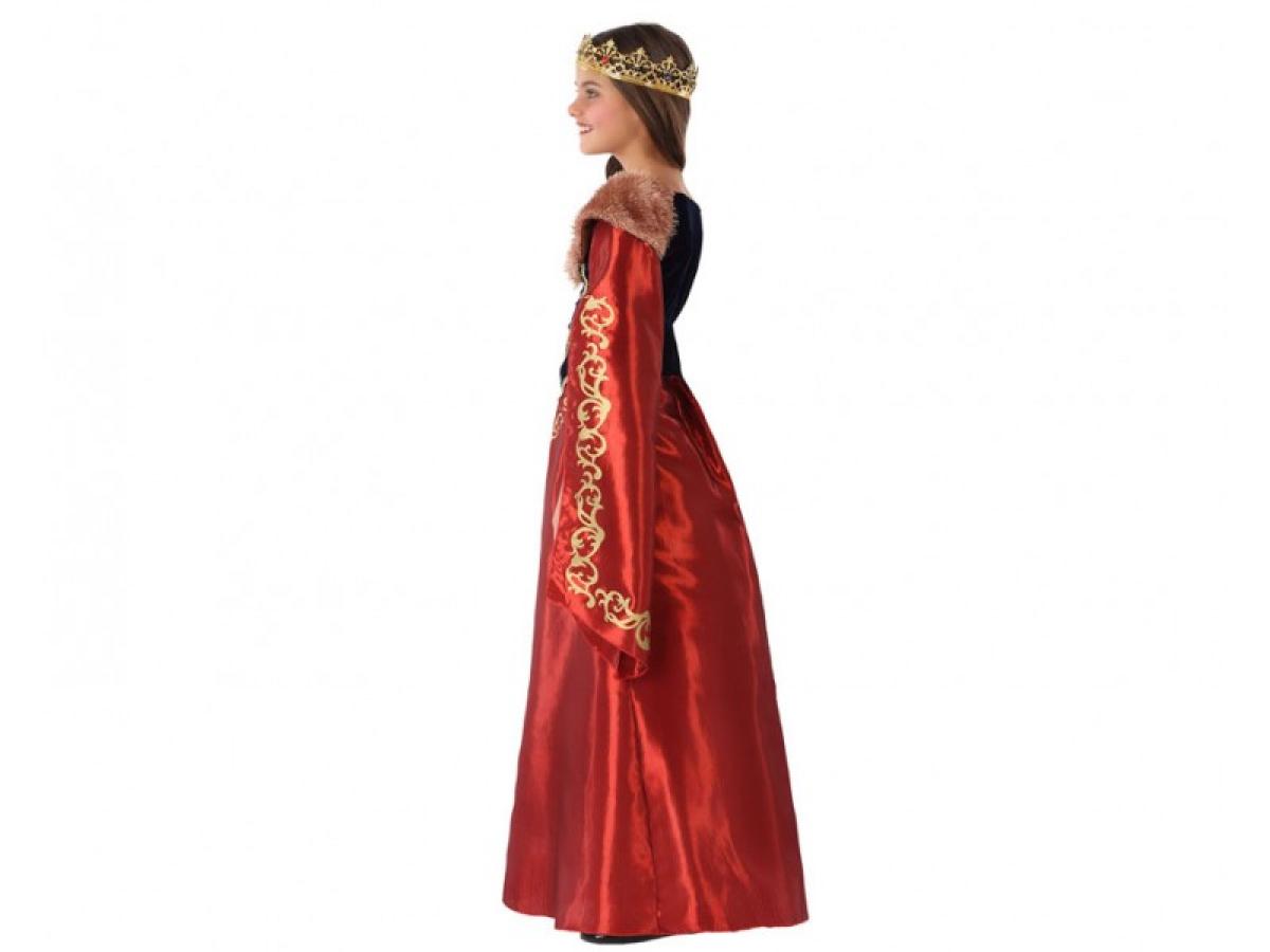 Reine médiévale rouge taille 7/9 ans