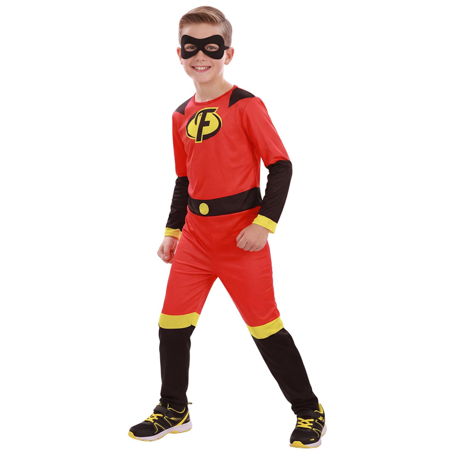 Super-héros famille indestructible rouge enfant mixte taille 7/9 ans