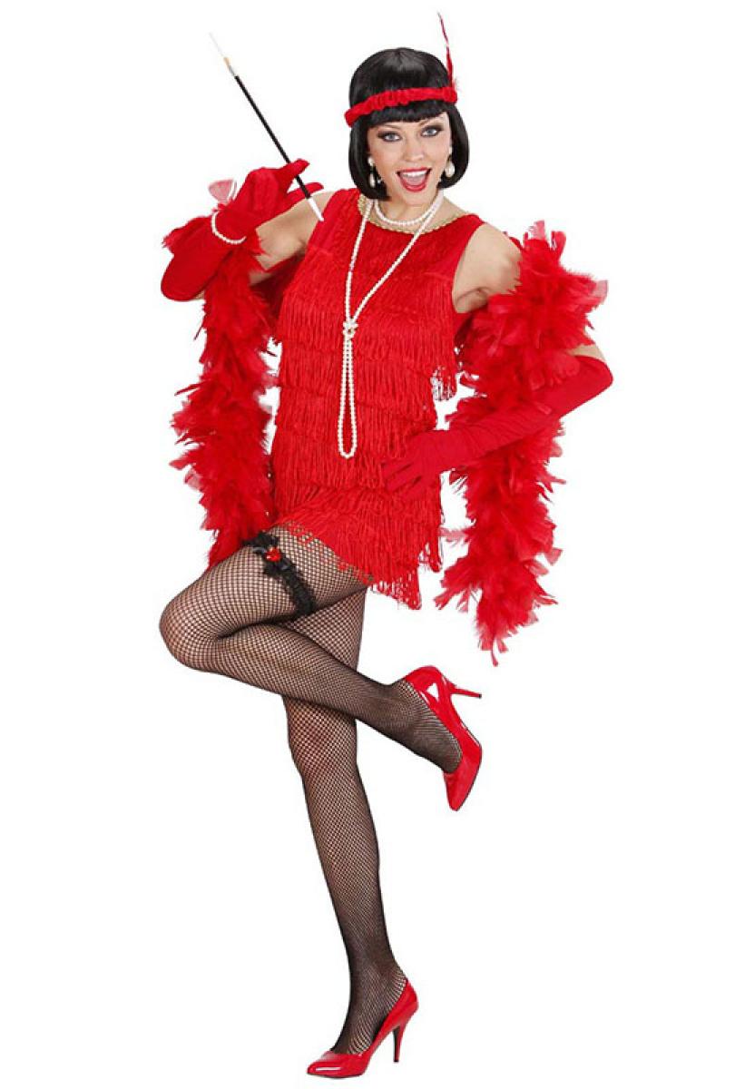 Robe Charleston rouge à franges taille S