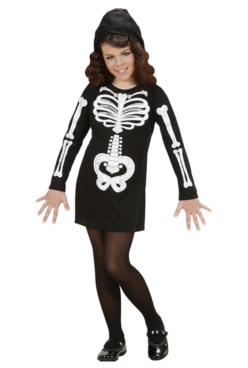  Robe squelette avec capuche 8/10 ans