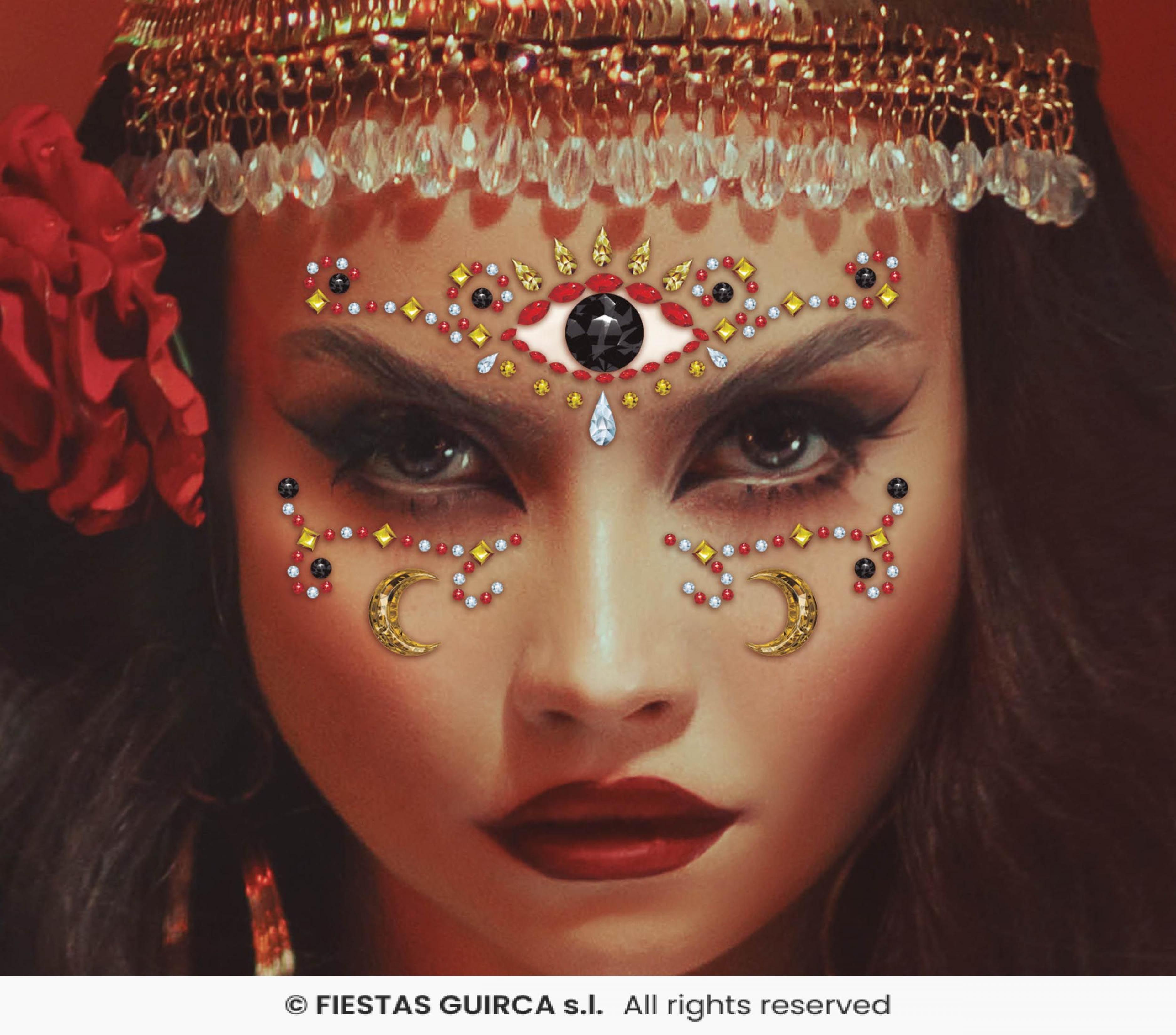 Bijoux strass de visage oriental