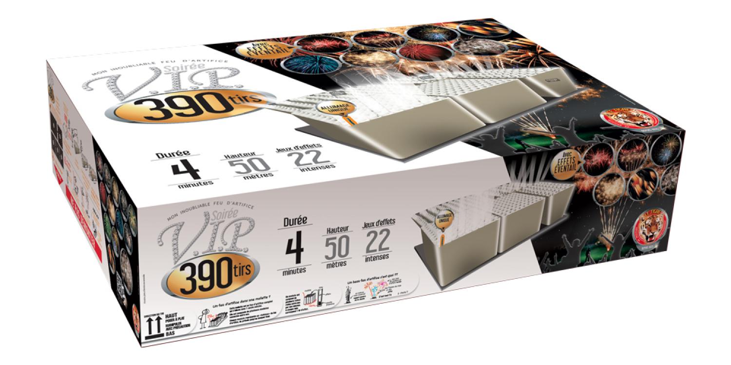 Feu automatique Pyragric Soirée VIP 390 coups livré chez vous !