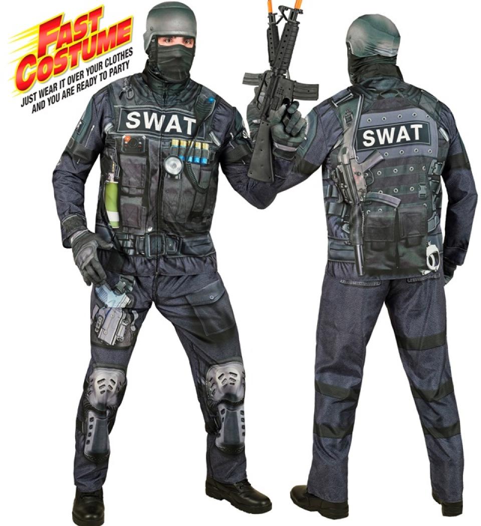 Déguisement effet réaliste policier SWAT imprimé Fast Costume intégral taille XL