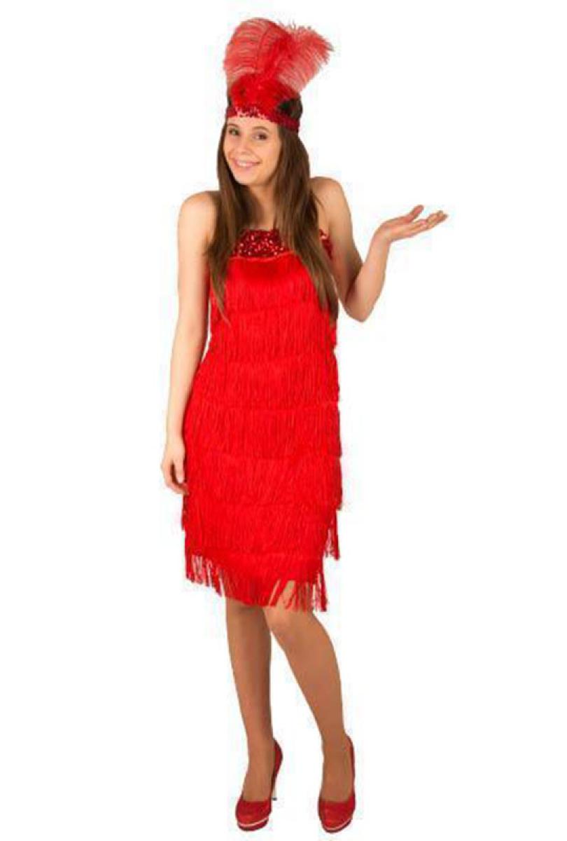 Robe Charleston frangée rouge taille 38