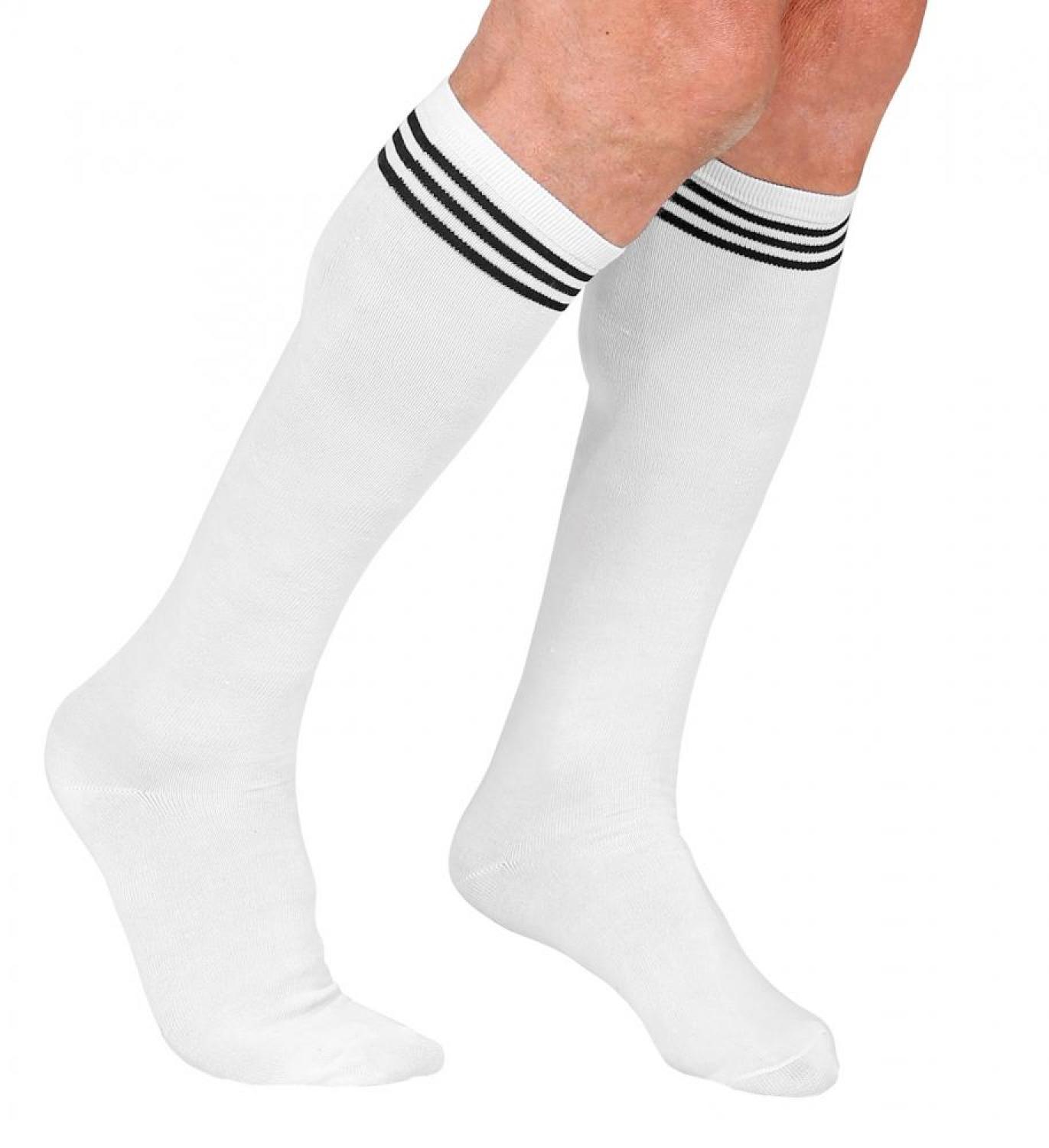 Chaussettes de sport blanches à liserés noirs